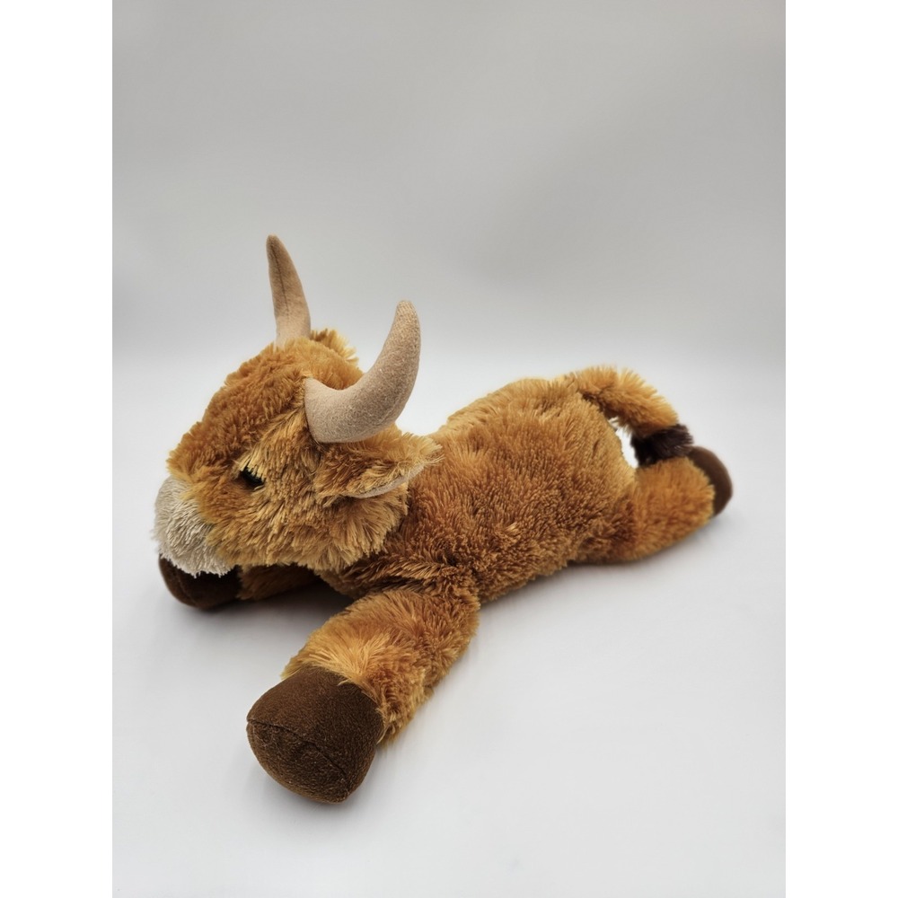 Aurora Brown Steer Longhorn‎ Cow Bull Plush Flopsie 8" Stuffed Animal Realistic - Picture 3 of 4